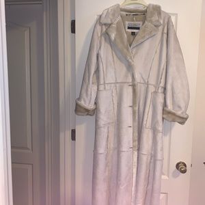 Gently Used - Long Faux Suede and Fur Coat